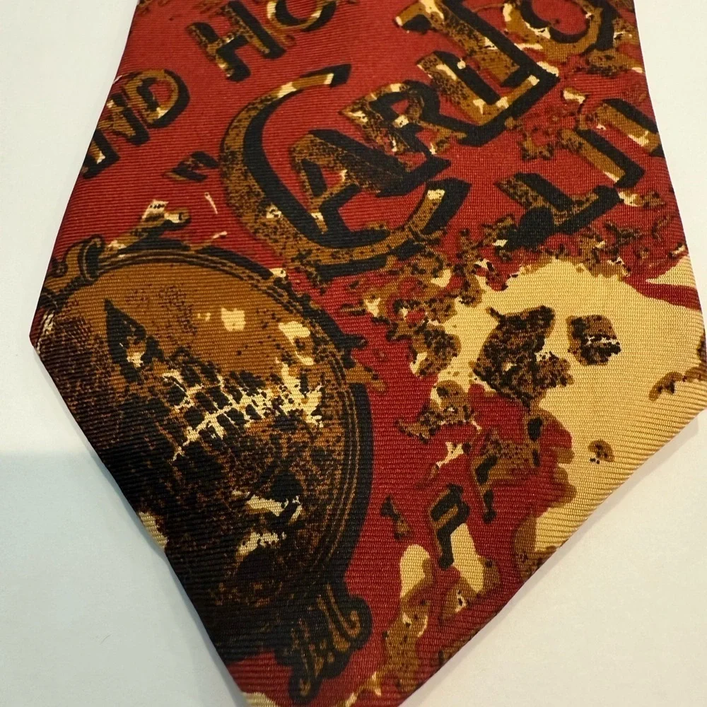 Rare Vintage Lambucci Hotel Carlton Lille Red and Gold Tie
